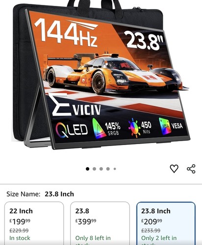Eviciv portable monitor - 23.8,